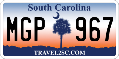 SC license plate MGP967