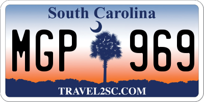 SC license plate MGP969