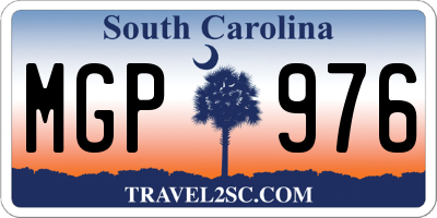 SC license plate MGP976