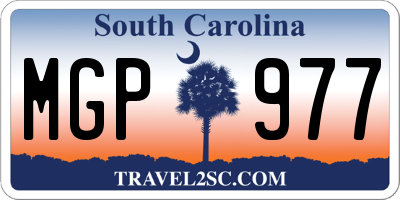 SC license plate MGP977