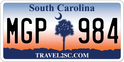 SC license plate MGP984