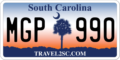 SC license plate MGP990