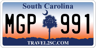 SC license plate MGP991