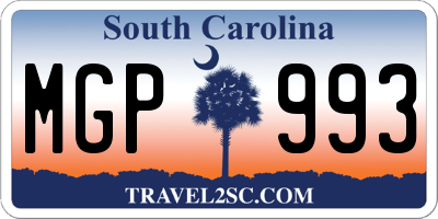 SC license plate MGP993