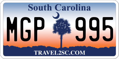 SC license plate MGP995