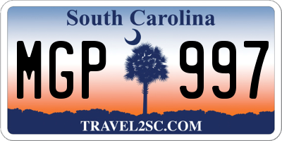 SC license plate MGP997