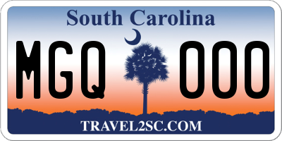 SC license plate MGQ000