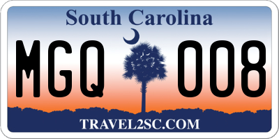 SC license plate MGQ008