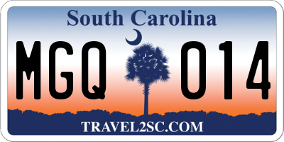 SC license plate MGQ014