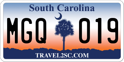 SC license plate MGQ019
