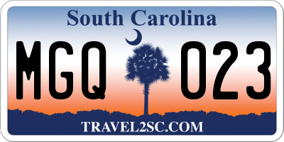 SC license plate MGQ023