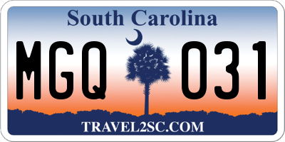 SC license plate MGQ031