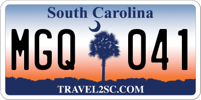 SC license plate MGQ041