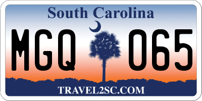 SC license plate MGQ065