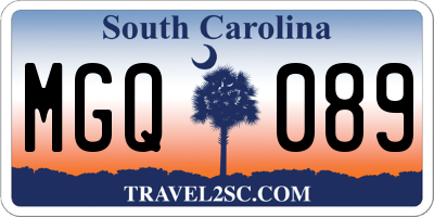 SC license plate MGQ089