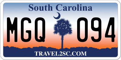 SC license plate MGQ094