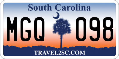 SC license plate MGQ098