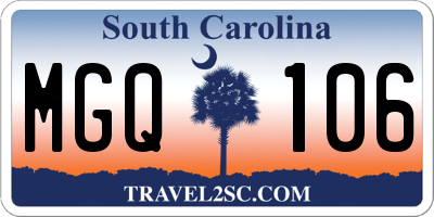 SC license plate MGQ106
