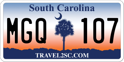 SC license plate MGQ107
