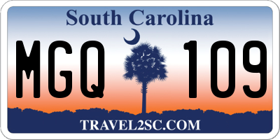SC license plate MGQ109