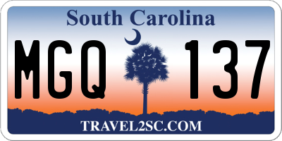 SC license plate MGQ137
