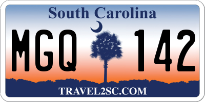 SC license plate MGQ142