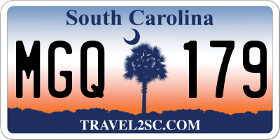 SC license plate MGQ179