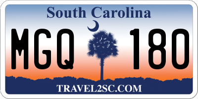 SC license plate MGQ180