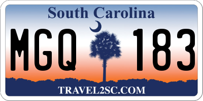 SC license plate MGQ183