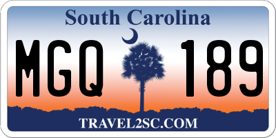 SC license plate MGQ189