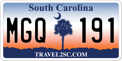 SC license plate MGQ191