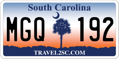 SC license plate MGQ192