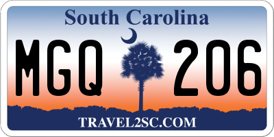 SC license plate MGQ206