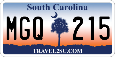 SC license plate MGQ215
