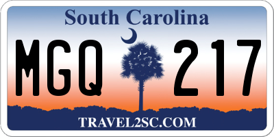 SC license plate MGQ217