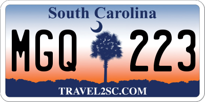 SC license plate MGQ223