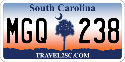 SC license plate MGQ238
