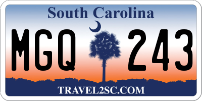 SC license plate MGQ243
