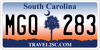 SC license plate MGQ283