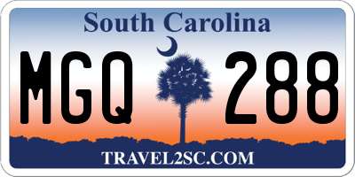 SC license plate MGQ288
