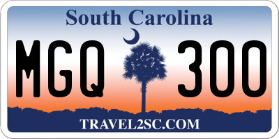 SC license plate MGQ300