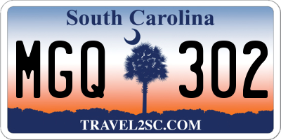 SC license plate MGQ302