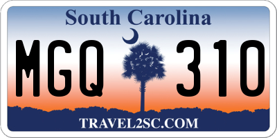 SC license plate MGQ310