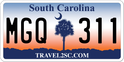 SC license plate MGQ311