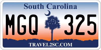 SC license plate MGQ325