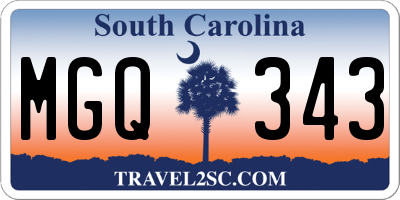SC license plate MGQ343