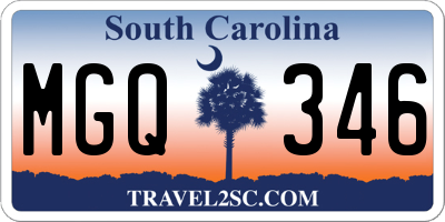 SC license plate MGQ346