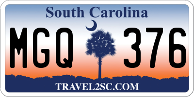SC license plate MGQ376