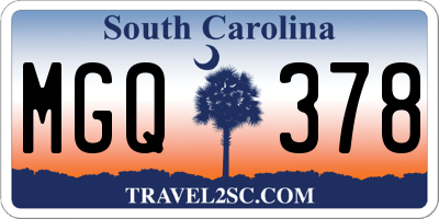 SC license plate MGQ378