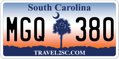 SC license plate MGQ380